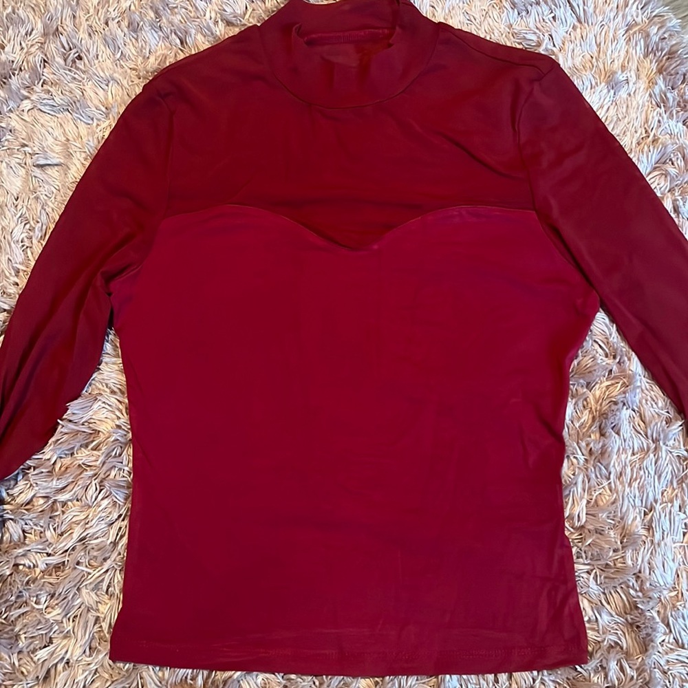 Shein Red Long Sleeve Blouse
